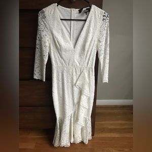 Lulu’s Make Time For Me White Lace Midi Dress